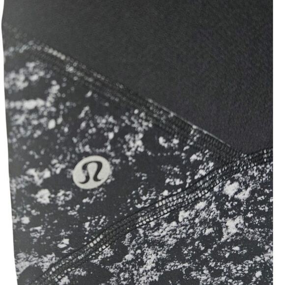 Lululemon Black Gray Pace Rival Crop High-Rise Tight Leggings 22 Inch Size 6 - Picture 3 of 8